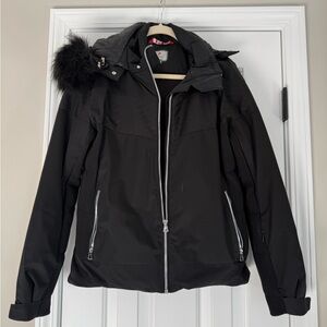 Nevica Women's Black Ski Snow Jacket with Fur Trim